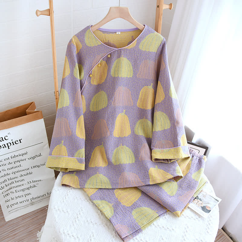 Ensemble pyjama citrouille pastorale en pur coton