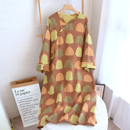 Ensemble pyjama citrouille pastorale en pur coton