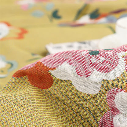 Couette légère en gaze de coton avec fleurs et oiseaux