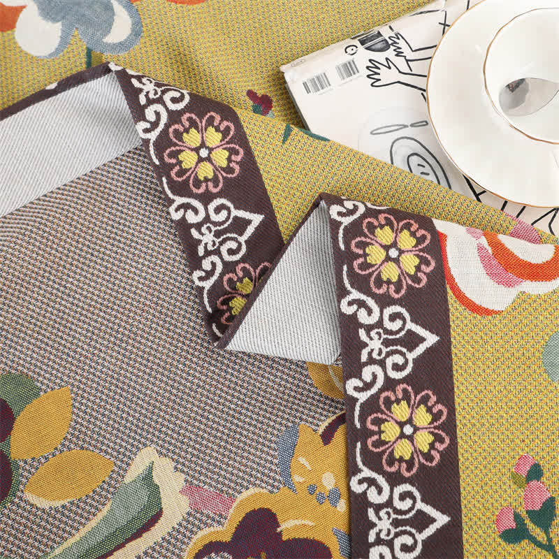 Couette légère en gaze de coton avec fleurs et oiseaux