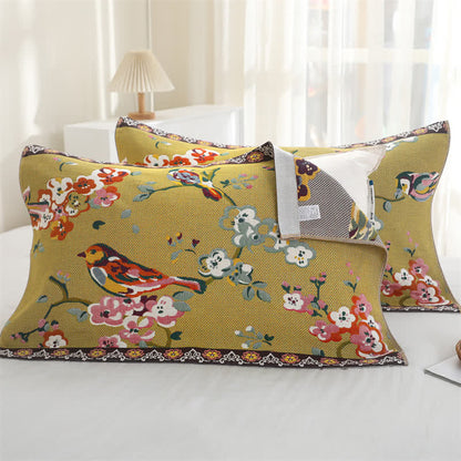 Serviette d'oreiller en gaze de coton de style pastoral (2 pièces)