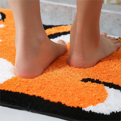 Tapis de bain décoratif absorbant avec motif corgi de dessin animé