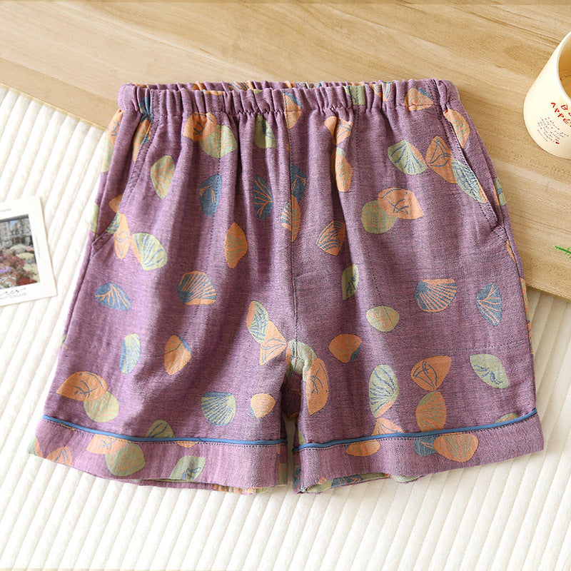 Short de pyjama en gaze de coton respirant