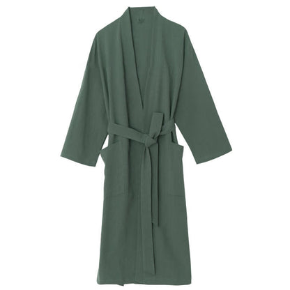 Peignoir doux à col en V avec poches Ownkoti
