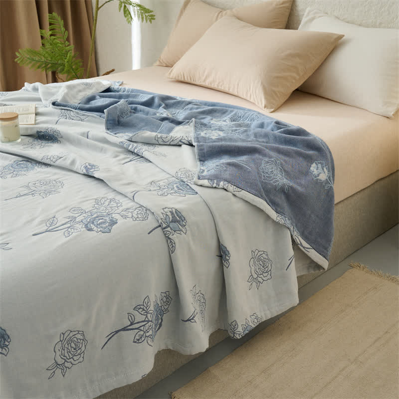 Couette jacquard en gaze de coton à quatre couches
