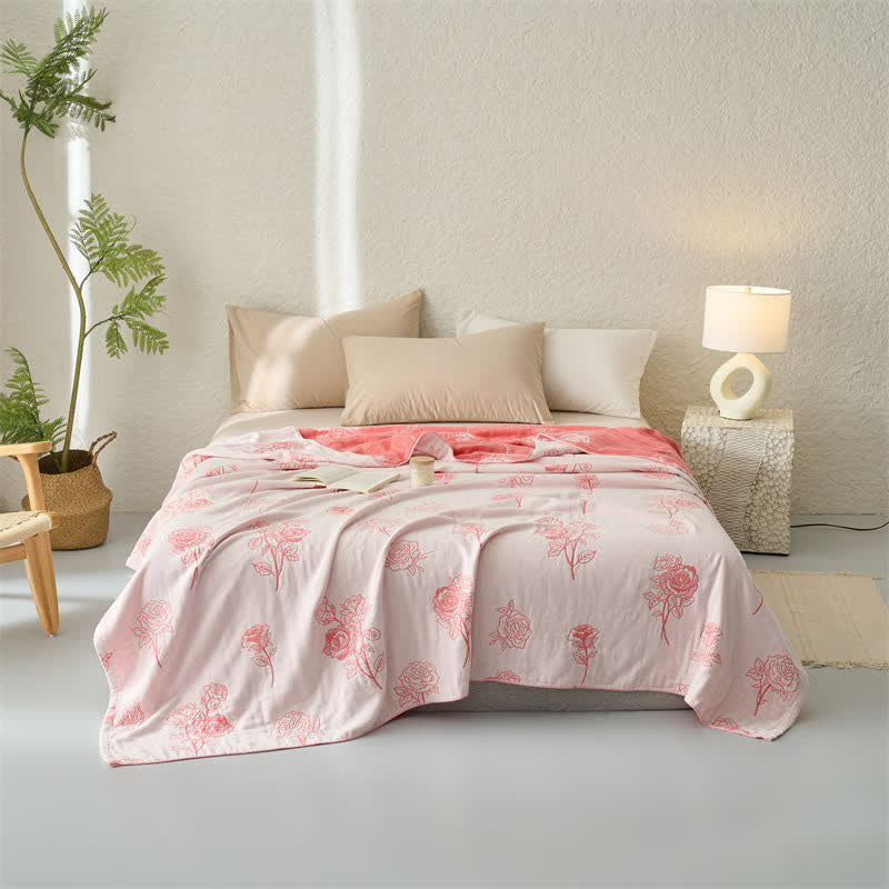 Couette jacquard en gaze de coton à quatre couches