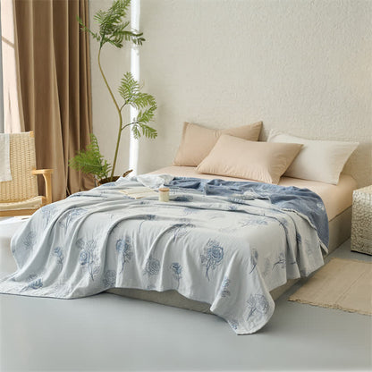 Couette jacquard en gaze de coton à quatre couches