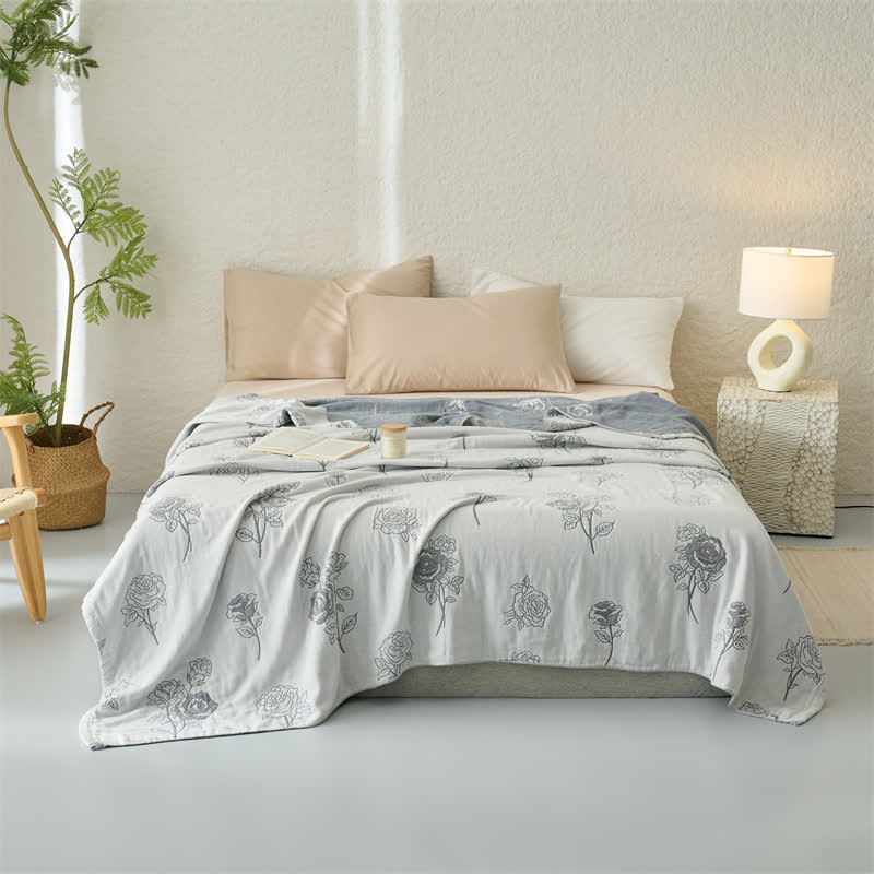Couette jacquard en gaze de coton à quatre couches