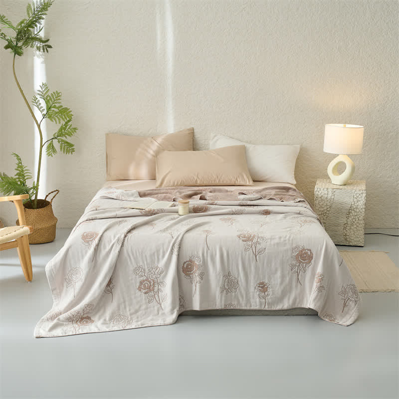 Couette jacquard en gaze de coton à quatre couches