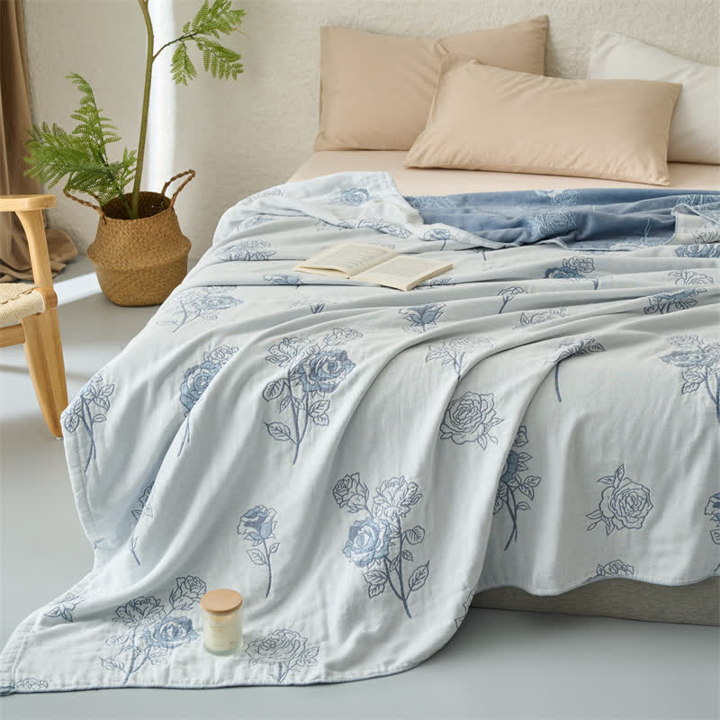 Couette jacquard en gaze de coton à quatre couches