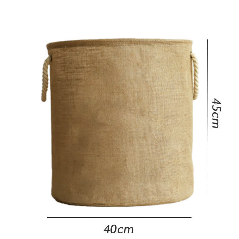 Panier à linge pliable et imperméable en coton et lin