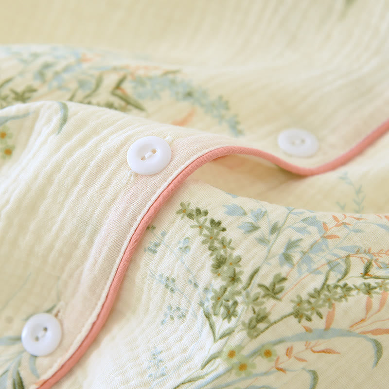 Ensemble de vêtements d'intérieur en pur coton avec revers country