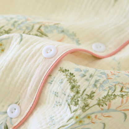 Ensemble de vêtements d'intérieur en pur coton avec revers country