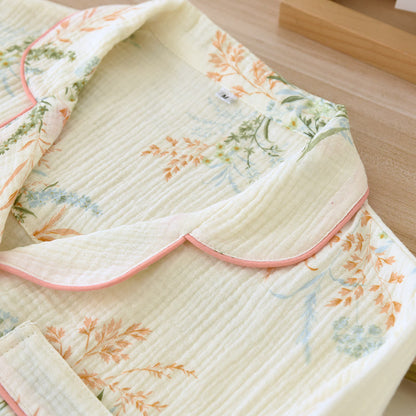 Ensemble de vêtements d'intérieur en pur coton avec revers country