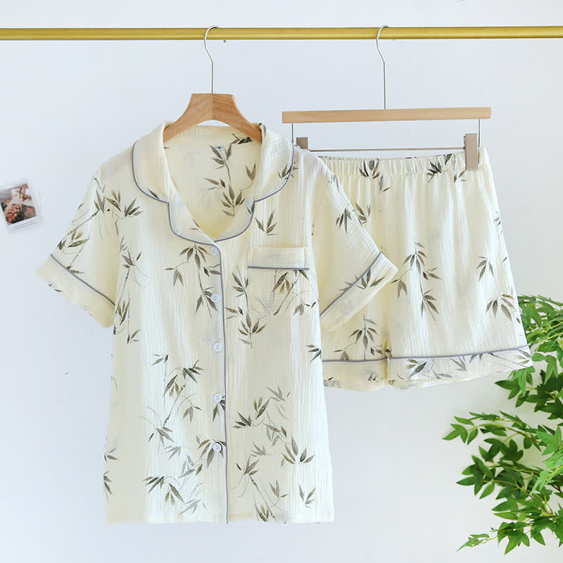 Ensemble pyjama pastoral en coton de bambou
