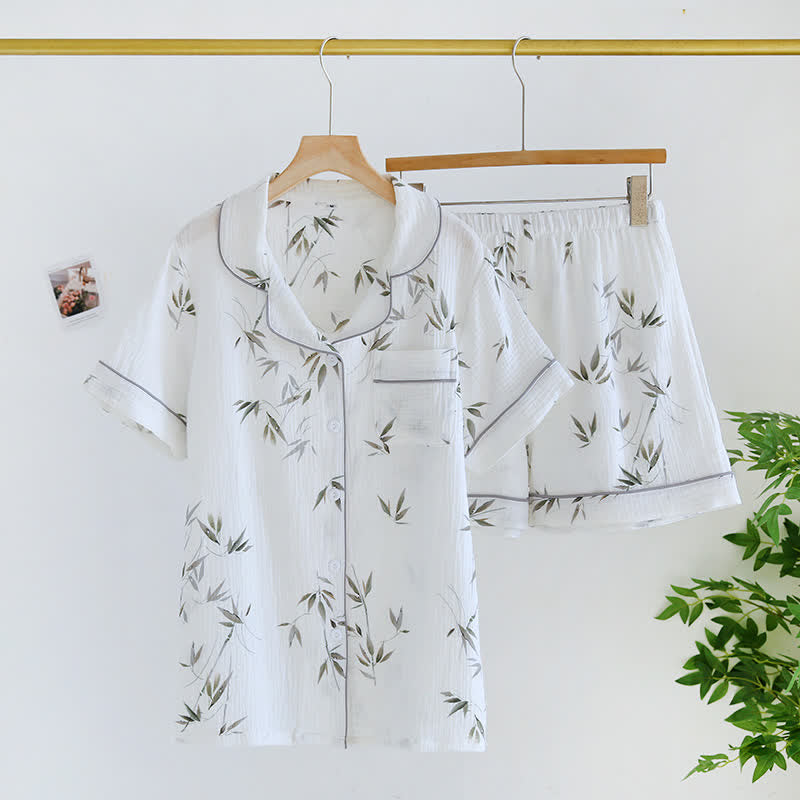 Ensemble pyjama pastoral en coton de bambou