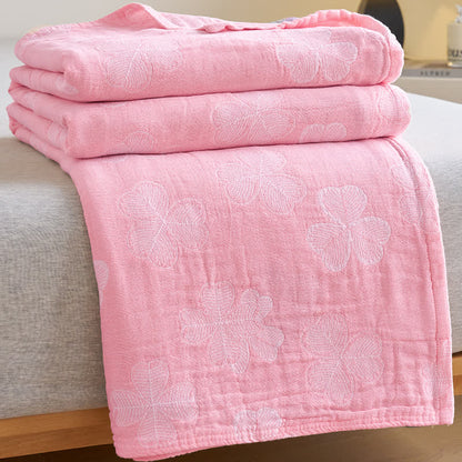 Couette d'été en gaze de coton avec trèfle à quatre feuilles