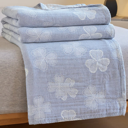 Couette d'été en gaze de coton avec trèfle à quatre feuilles