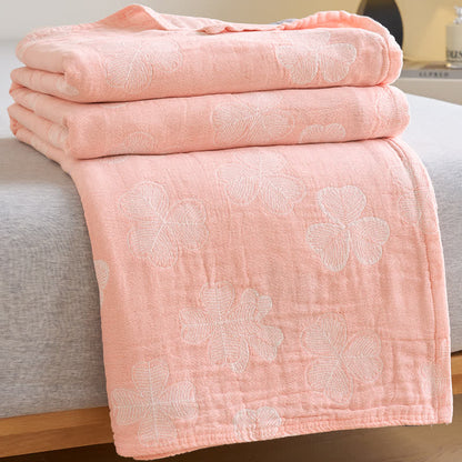 Couette d'été en gaze de coton avec trèfle à quatre feuilles