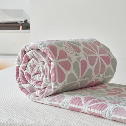 Couette d'été en gaze de coton à six couches avec motif floral