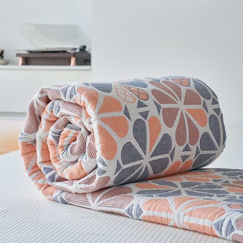 Couette d'été en gaze de coton à six couches avec motif floral