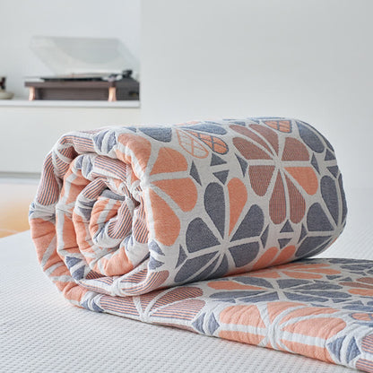 Couette d'été en gaze de coton à six couches avec motif floral