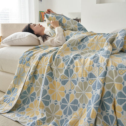 Couette d'été en gaze de coton à six couches avec motif floral
