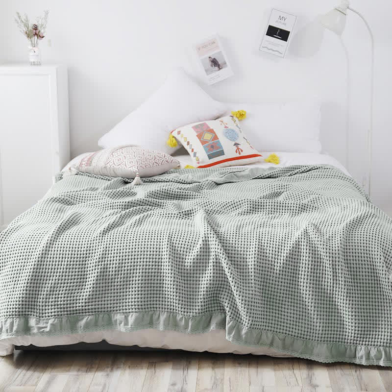Couverture de canapé en tissage gaufré Ownkoti, couette confortable
