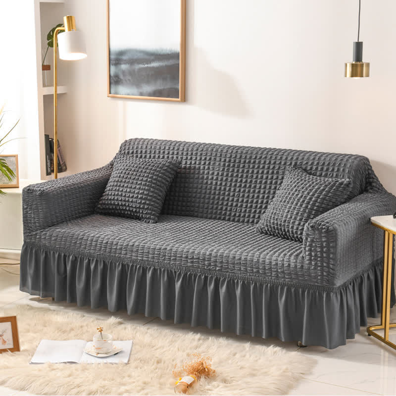 Housse de canapé élastique à volants au style simple