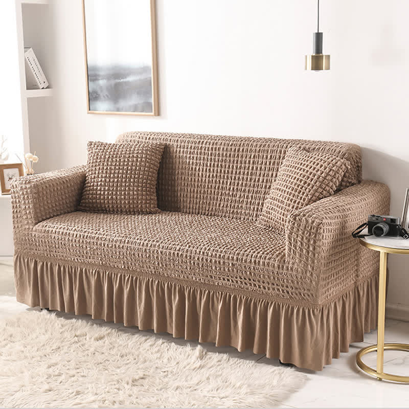 Housse de canapé élastique à volants au style simple