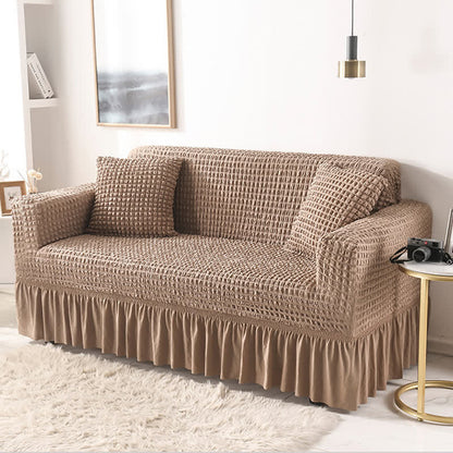 Housse de canapé élastique à volants au style simple