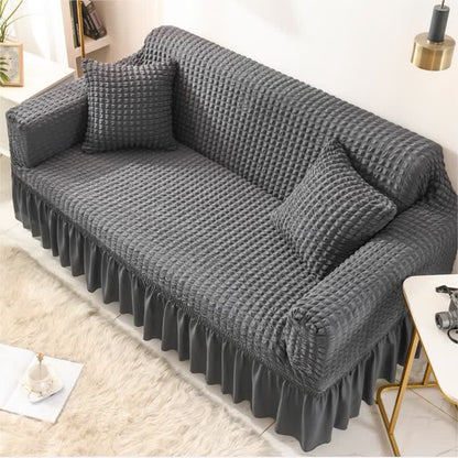 Housse de canapé élastique à volants au style simple