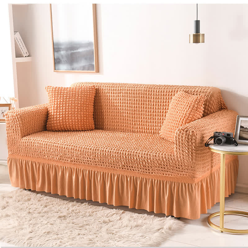 Housse de canapé élastique à volants au style simple