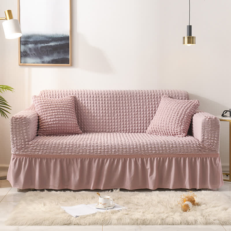 Housse de canapé élastique à volants au style simple