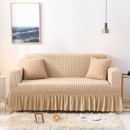 Housse de canapé élastique à volants au style simple