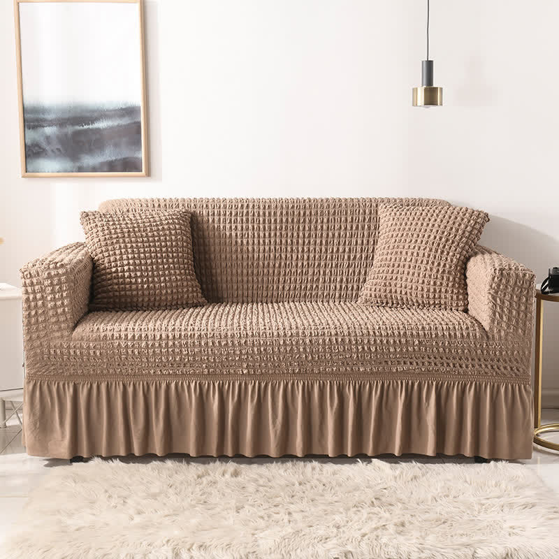 Housse de canapé élastique à volants au style simple