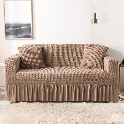 Housse de canapé élastique à volants au style simple
