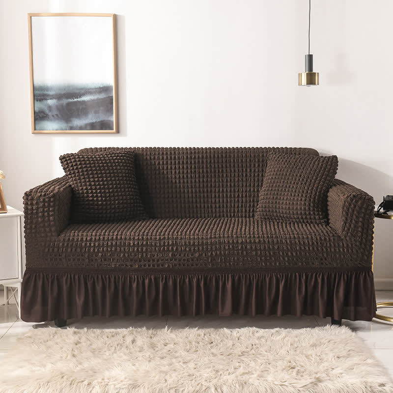 Housse de canapé élastique à volants au style simple