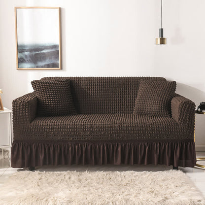 Housse de canapé élastique à volants au style simple