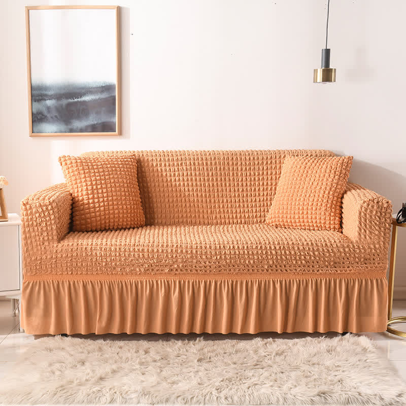 Housse de canapé élastique à volants au style simple