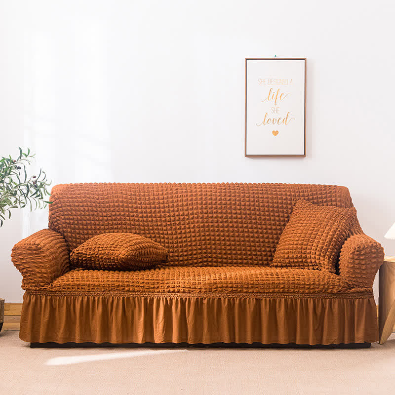 Housse de canapé élastique à volants au style simple