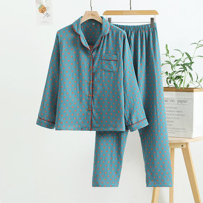 Ensemble de vêtements d'intérieur en coton jacquard à carreaux