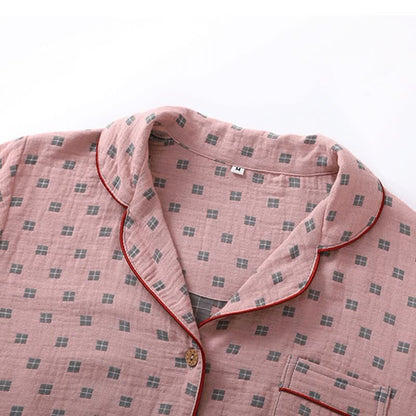 Ensemble de vêtements d'intérieur en coton jacquard à carreaux