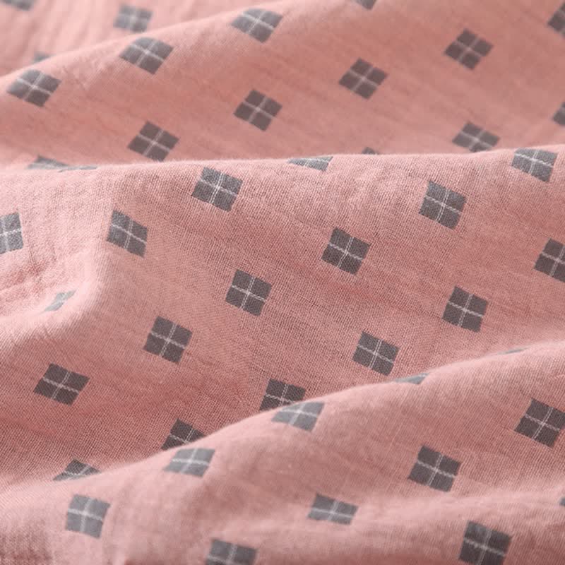 Ensemble de vêtements d'intérieur en coton jacquard à carreaux