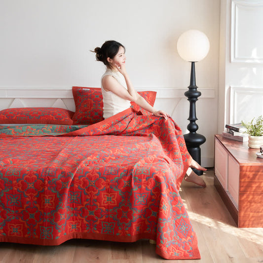 Couverture douce en gaze de coton jacquard