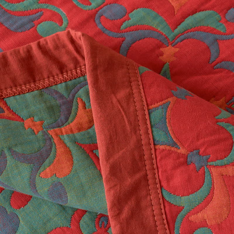 Couverture douce en gaze de coton jacquard
