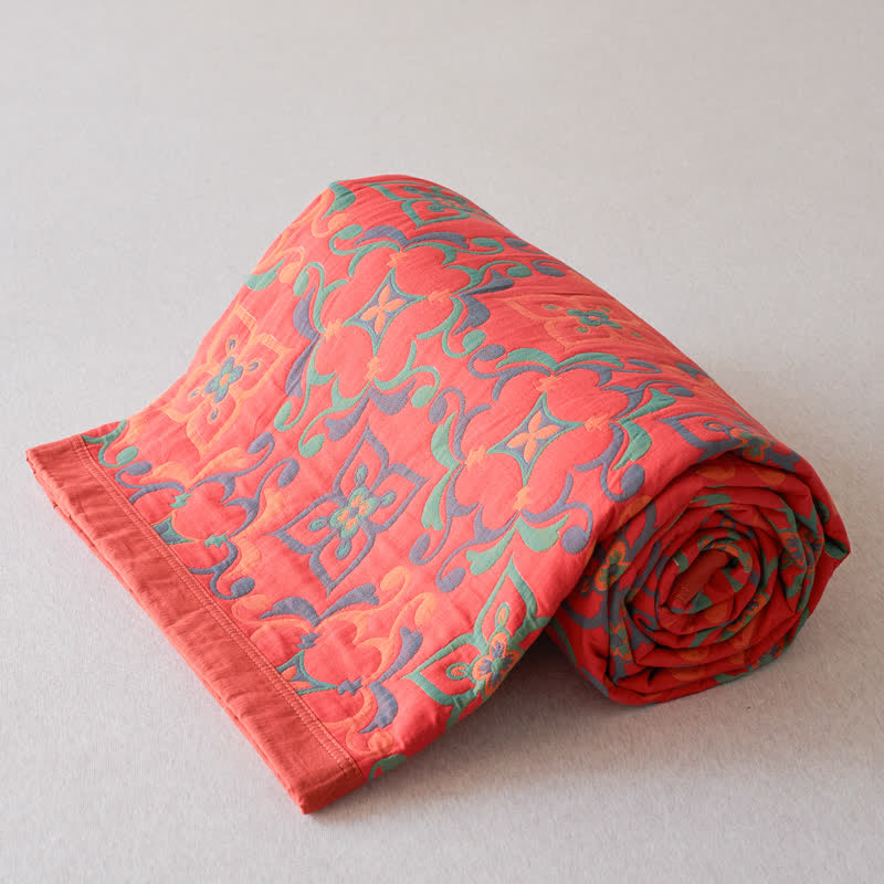 Couverture douce en gaze de coton jacquard