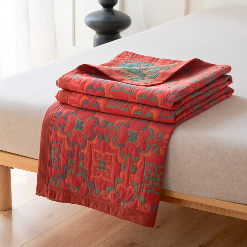 Couverture douce en gaze de coton jacquard