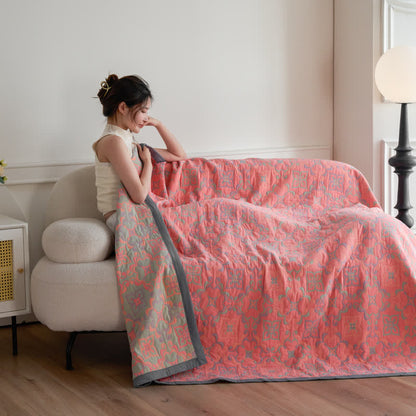 Couverture douce en gaze de coton jacquard