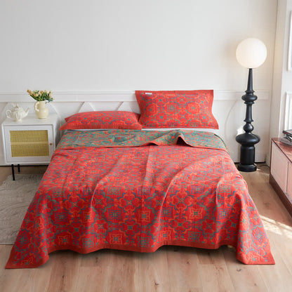 Couverture douce en gaze de coton jacquard